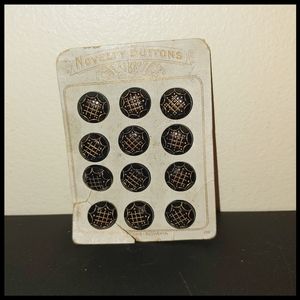 Hand Painted Vintage Czech Glass Buttons